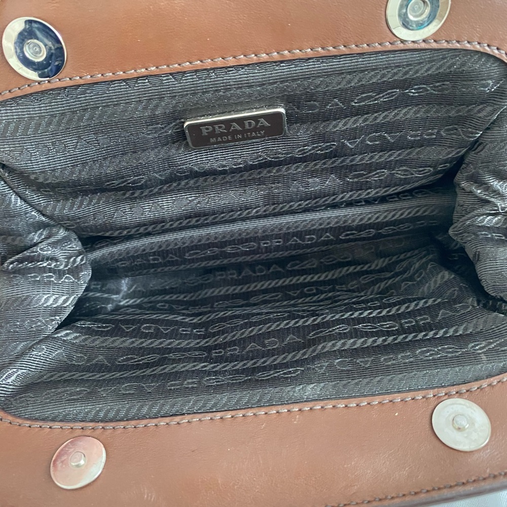 ✨PRADA✨Gathered Nappa Leather Evening Clutch - Picture 6 of 10